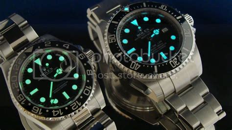 rolex green vs blue lume|rolex chromalight vs glow green.